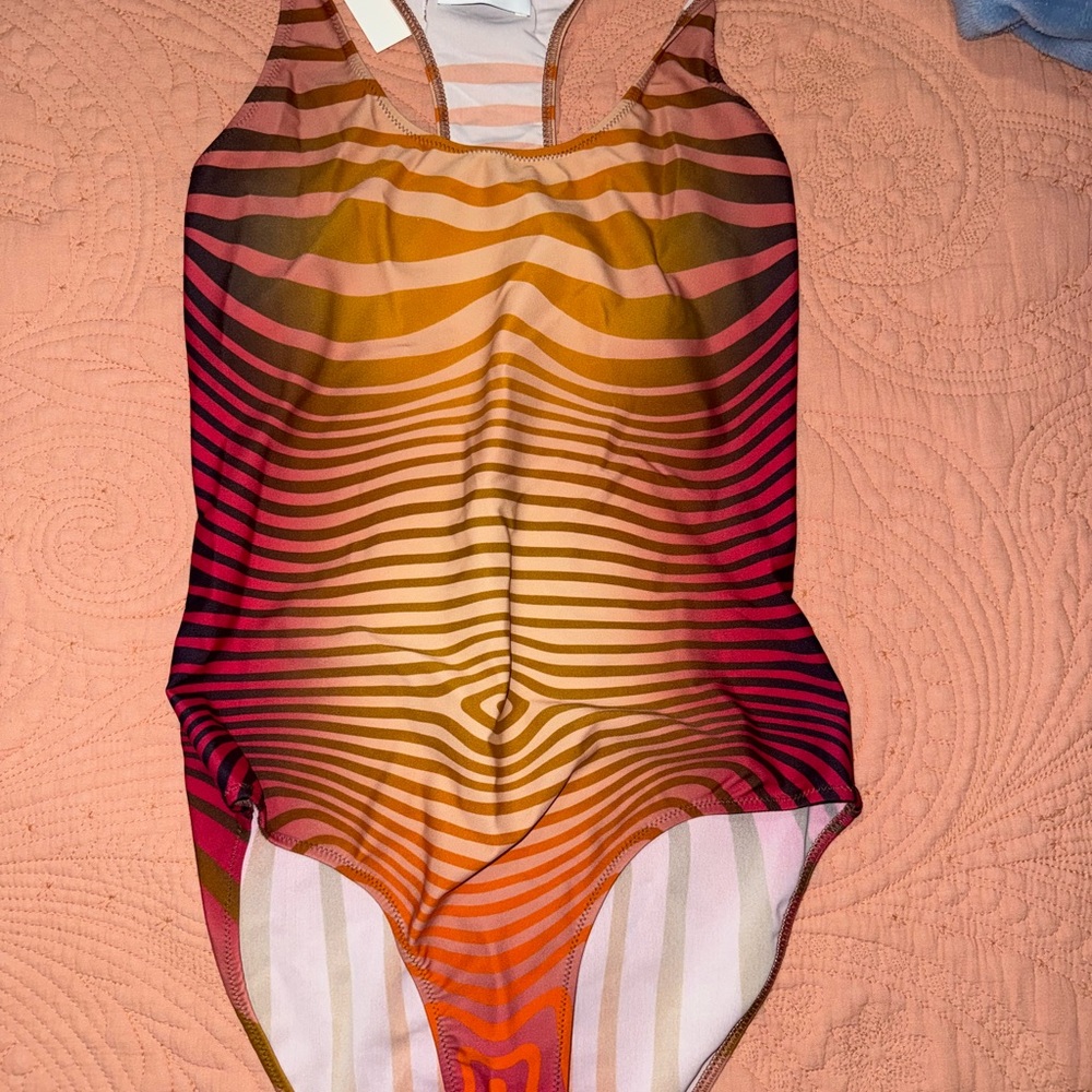 Jean Paul Gaultier Gradient Striped One Piece Swimsuit